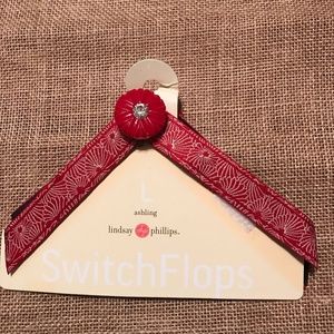 Lindsay Phillips Switch Flops Red White Large